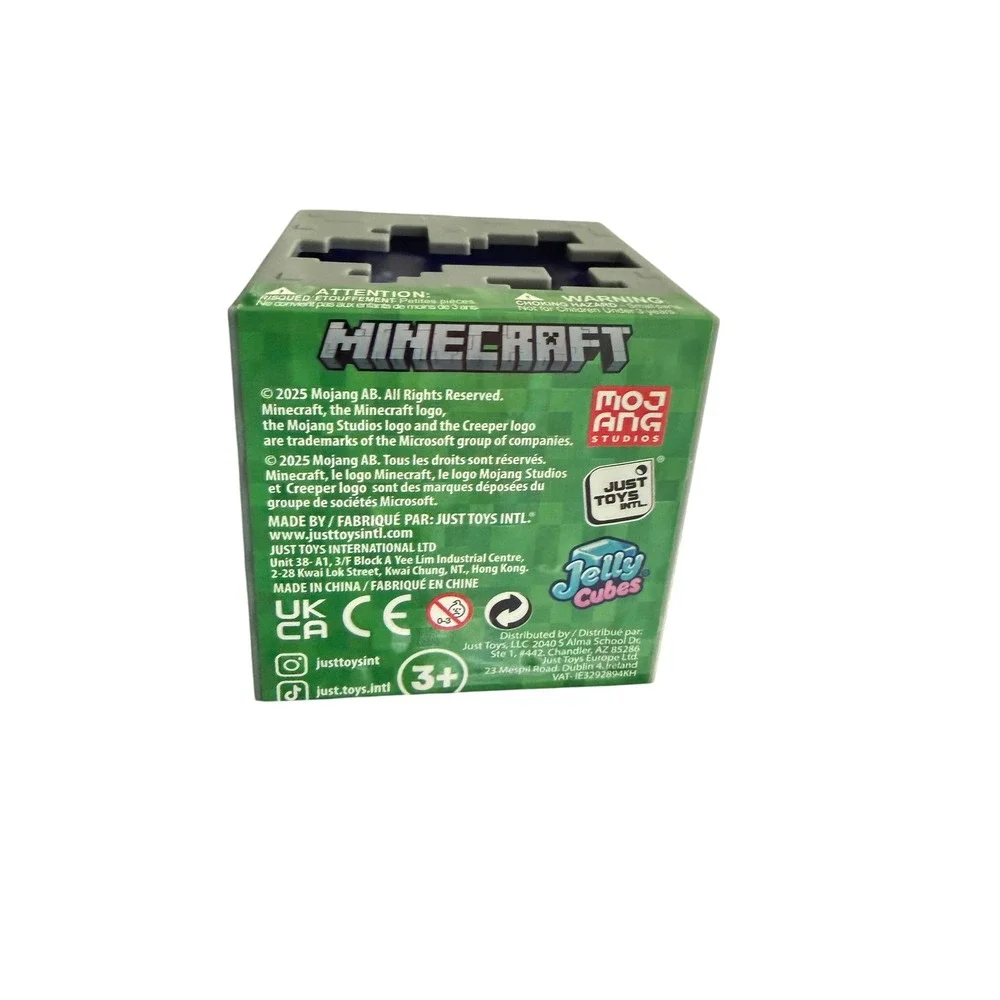 Just Toys Intl Minecraft Jelly Cubes Toy Kids Gray Purple New Squishy Fidget‎